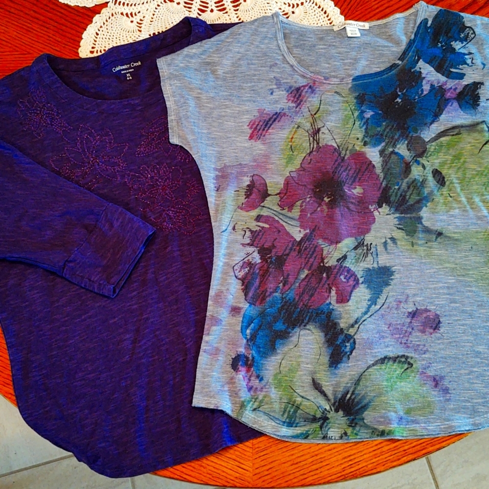 Coldwater Creek Bundle of Dohlman Sleeve Embellished Tops XS